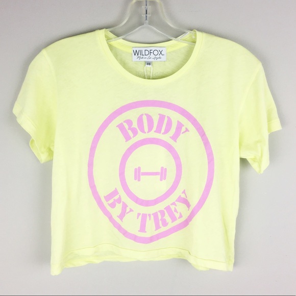 WILDFOX | Yellow Pink Workout Tee - H9 - Picture 2 of 6